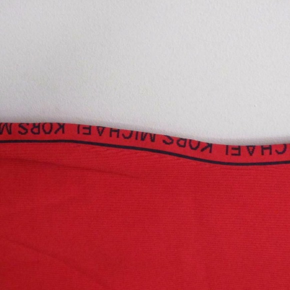 NWT RARE Michael Kors Logo Tape Dress- Scarlet- Medium - Picture 3 of 5